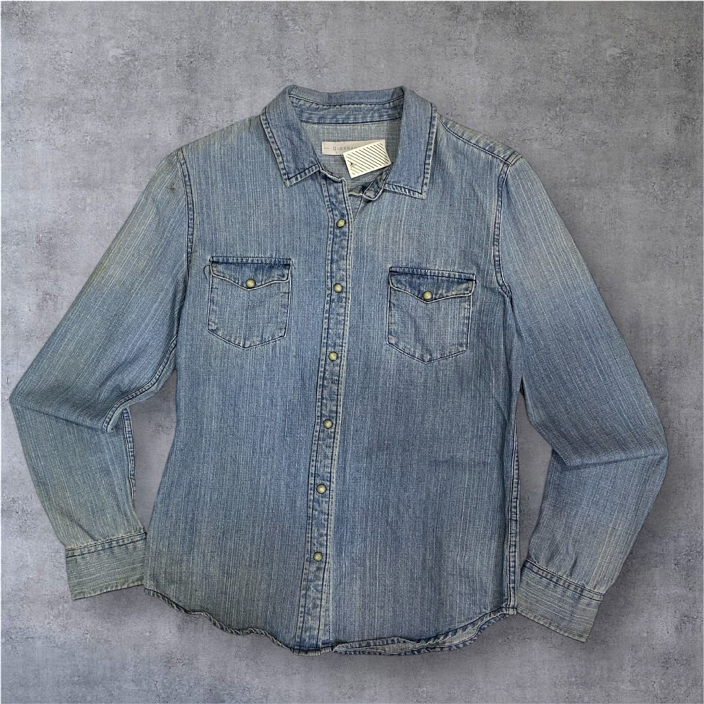 kemeja denim lengan panjang pria giordan* hem man denim long sleeve