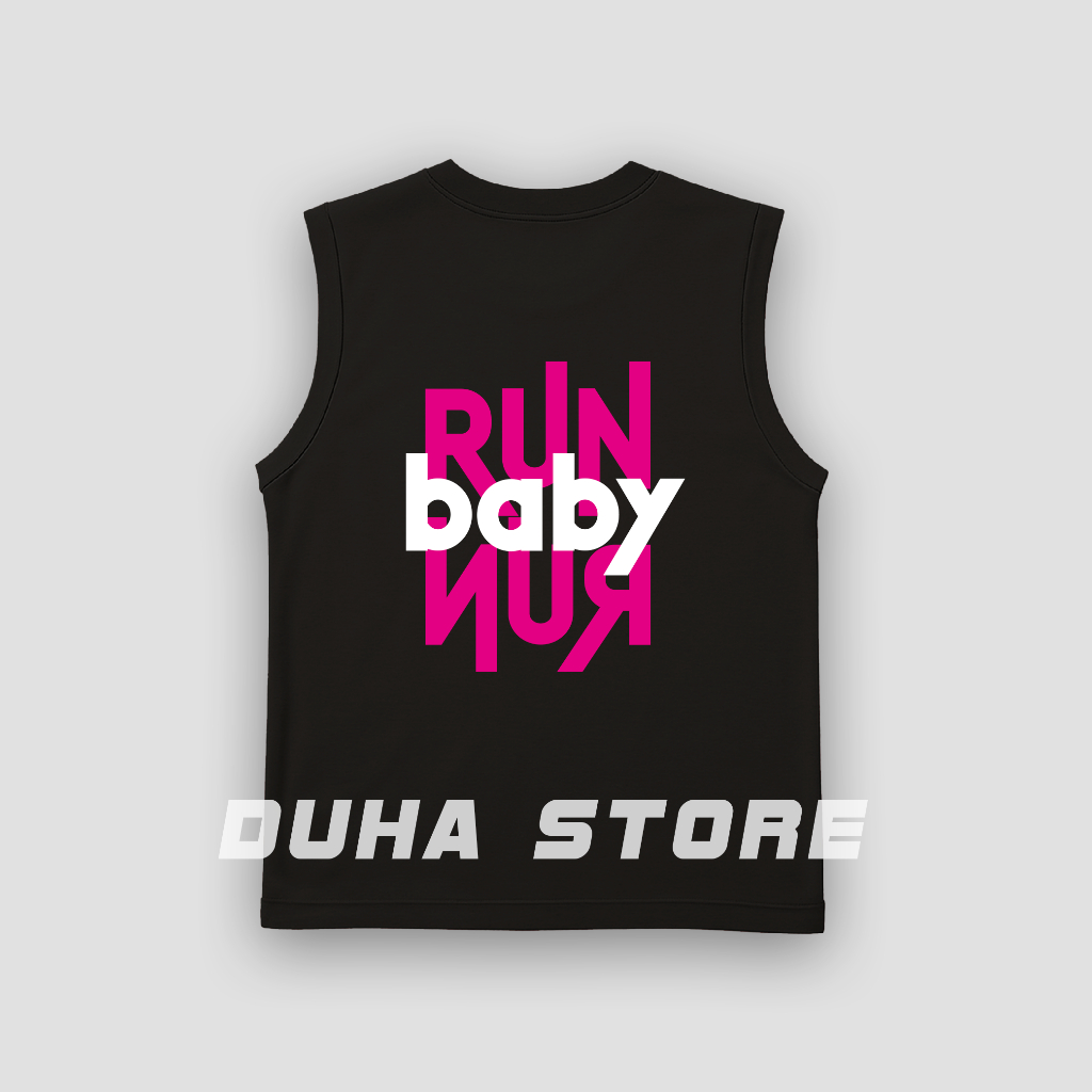 Jersey Run Baby Run Duha Sportwear Singlet Sport Olahraga Lari Pria Wanita