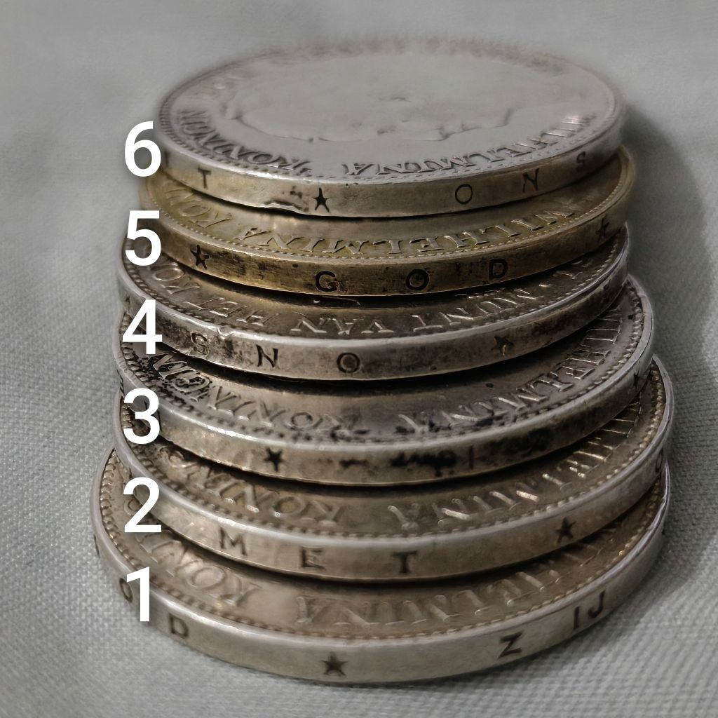 koin antik perak gulden wilhelmina