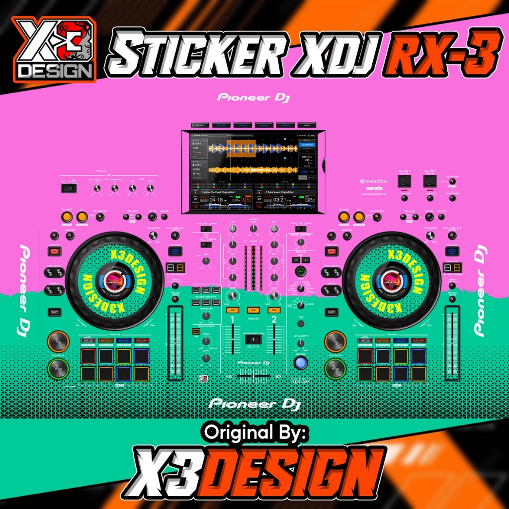 STIKER/SKIN ALAT DJ PIONEER XDJ-RX3 ALL VARIAN COLOUR & CUSTOM
