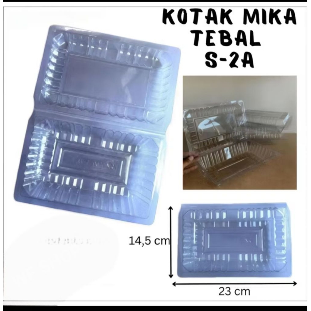 Mika Kue 2A / Mika Box 2A Isi 50pcs / Mika Plastik Kue / Mika Plastik Persegi Panjang / Mika Makanan