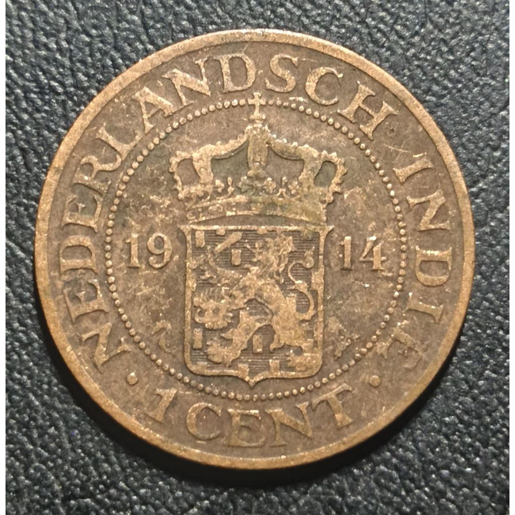 Koin Kuno Nederland indie 1 cent buntu tahun 1914