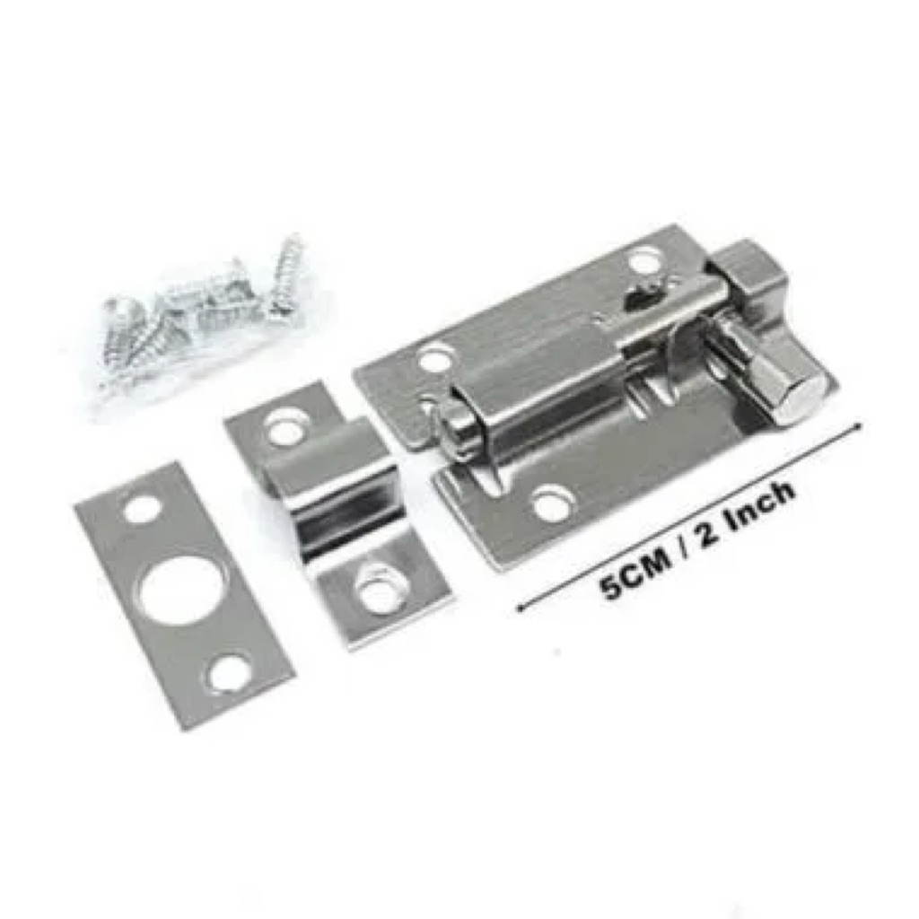 Slot Pintu Stainless Kunci Pintu Kamar Grendel Pintu Kamar besi 2inch Murah