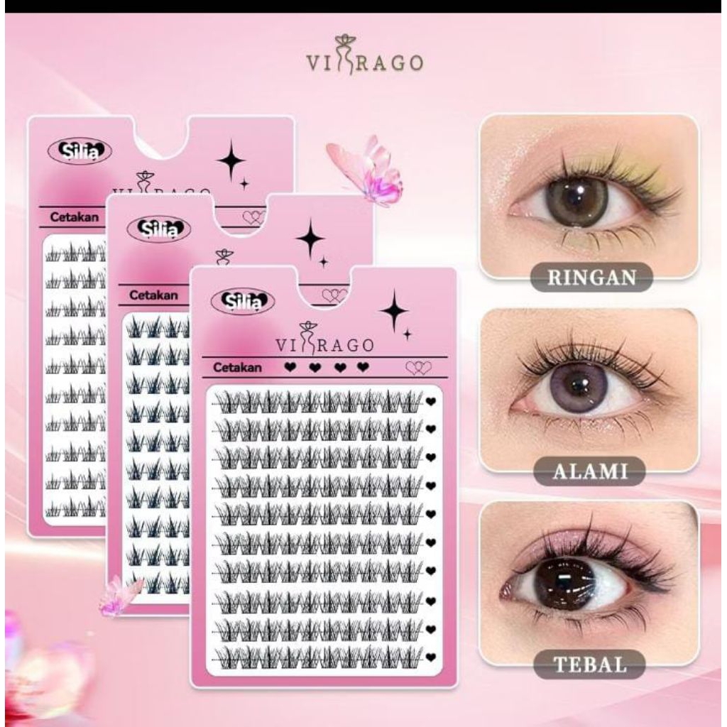 { PRE ORDER } Virago Bulu Mata Eyelash Natural / Bulu Mata 3D Viral / Bulu Mata Palsu