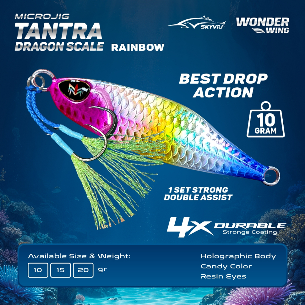 Umpan Mikro Jig 10 Gram TANTRA Hologram Sisik Killer Micro Jig Mikrojig Umpan Jigging Casting