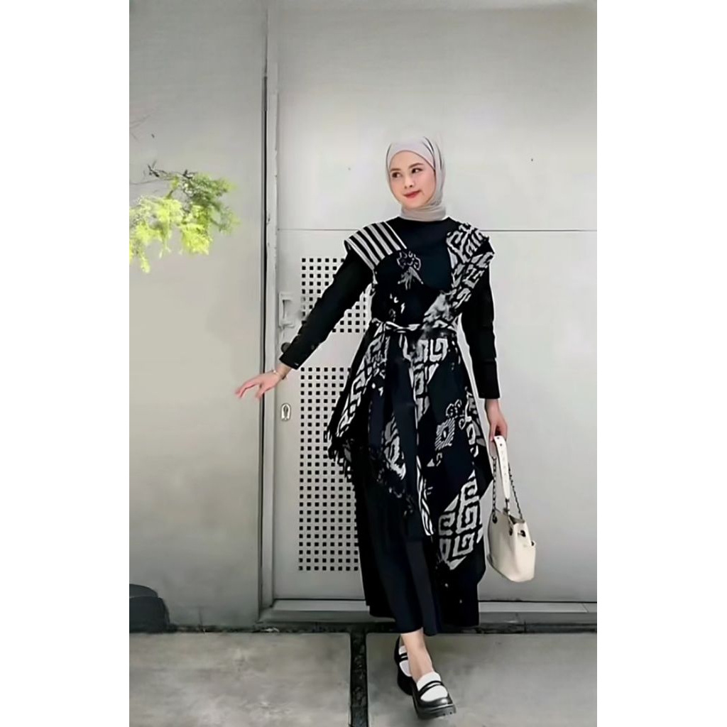 baju wanita dress tenun setelan kondangan outfit muslim kekinian
