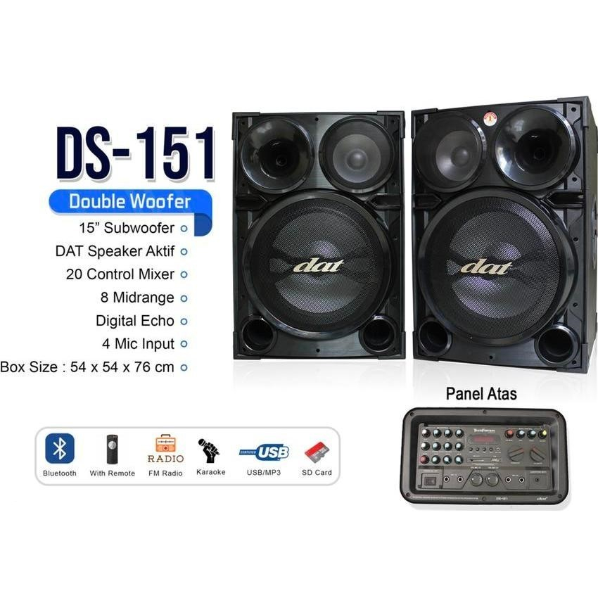 SPEAKER AKTIF DAN PASIF 15 INCH DAT DS 151 / DS151 SEPASANG