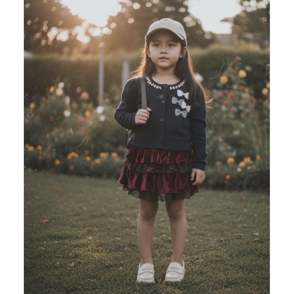 Set Kids Girl Ruffle Skort + Cardigan by Axes Femme Kids