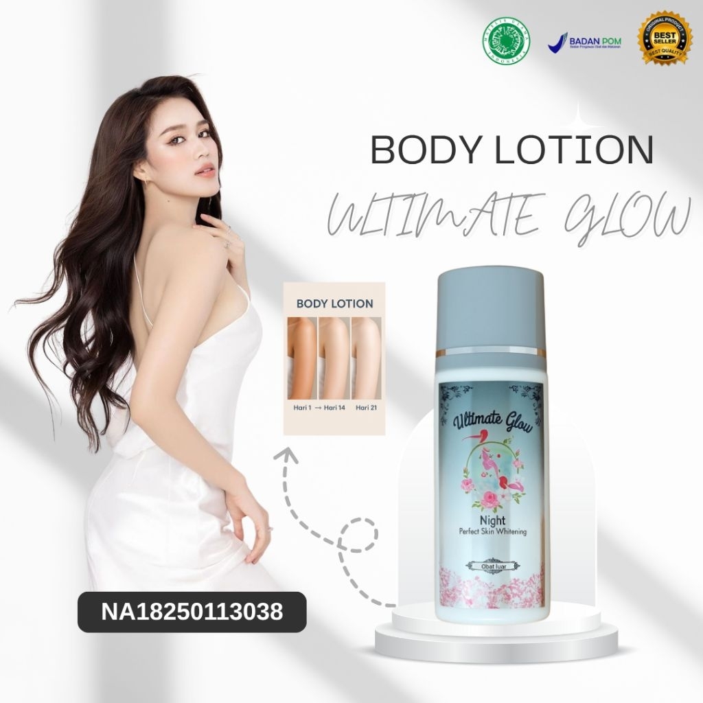 Lotion HB ULTIMATE GLOW Pemutih Badan 7X Lebih Cerah & Kencang | Whitening Extra Lotion BPOM Aman