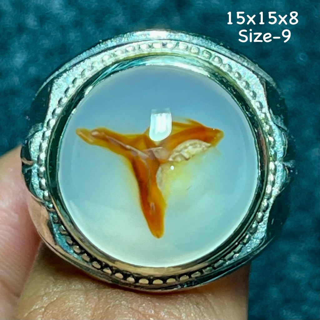 Cincin Batu Akik Natural Tapak Jalak (Asli Alam)