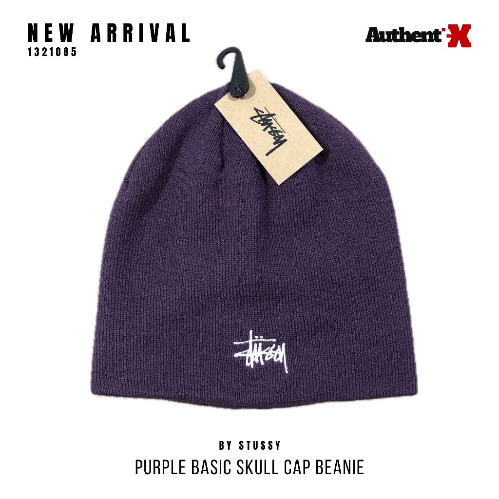 STUSSY BASIC SKULLCAP BEANIE HAT - PURPLE | ORIGINAL