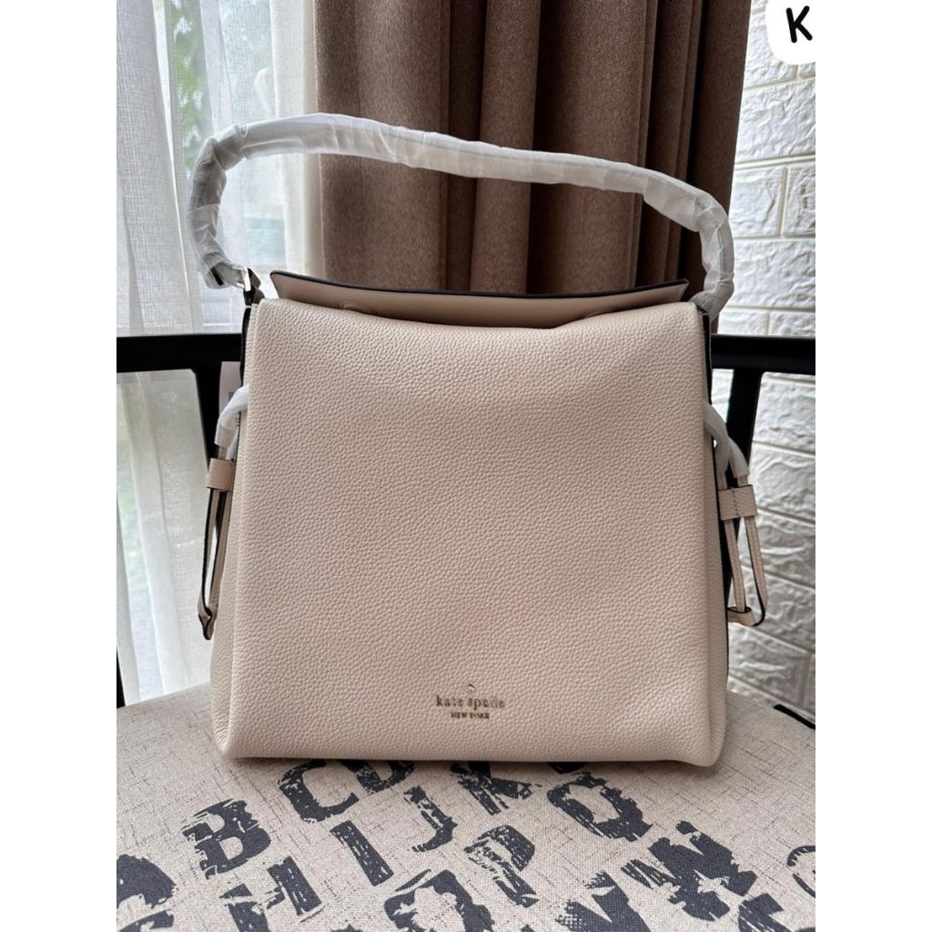 ks dumpling large shoulder bag parchment white
