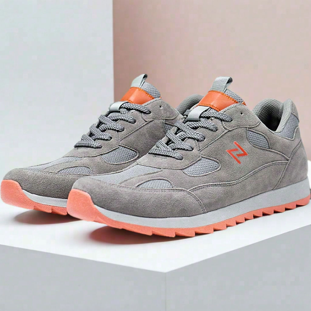 Naz Balmain Sepatu Sneakers Pria Sporty Anti Slip Abu Casual Running Premium Quality Original