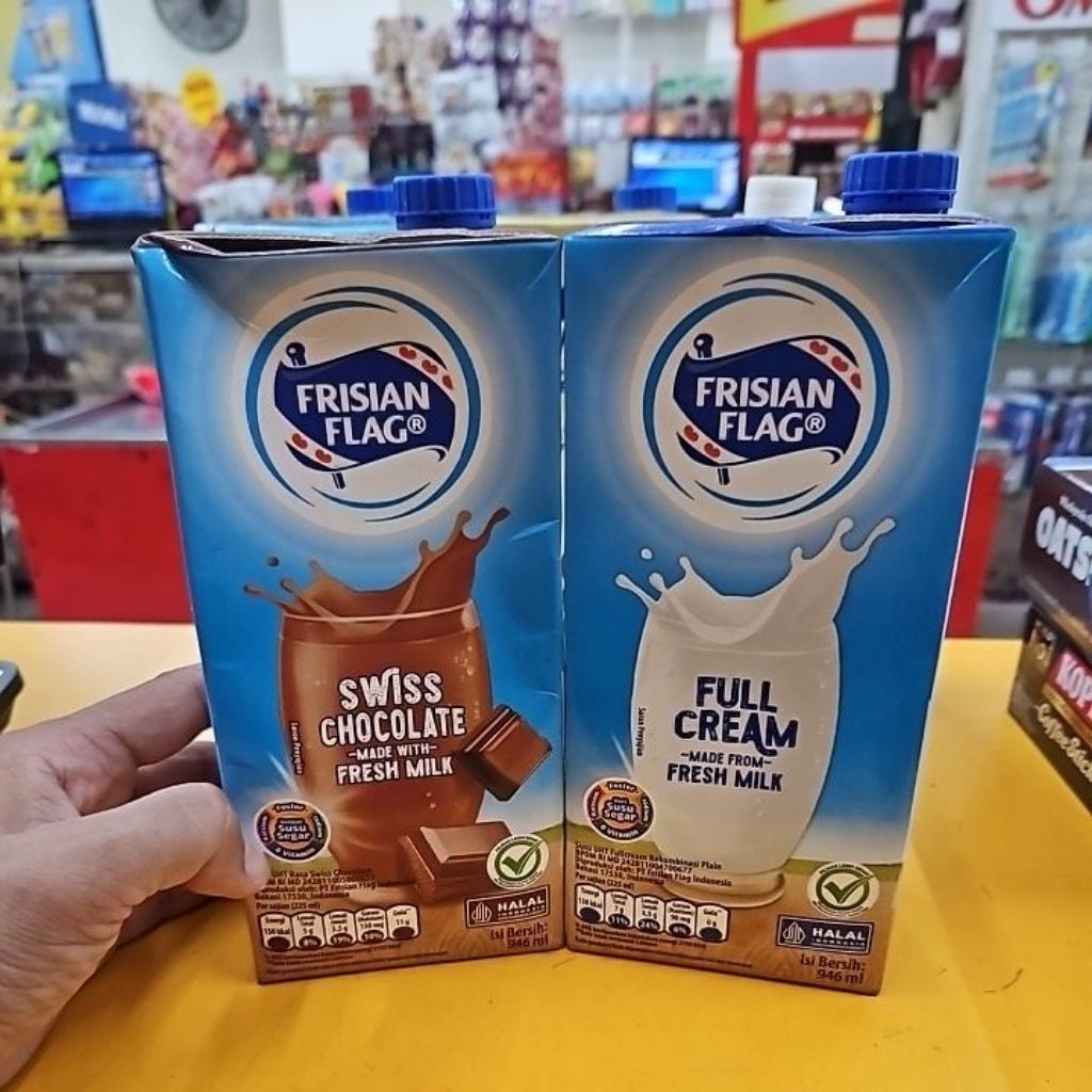 PCS 946ML - SUSU BENDERA UHT RASA FULLCREAM - COKLAT / FRISIAN FLAG ( D/H 1LITER )