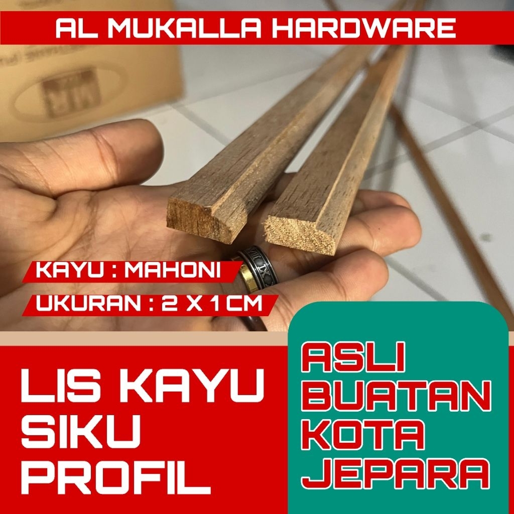 Lis Kayu Siku Profil 2 x 1 CM | List Sudut Kayu Finishing Sudut Meja Lemari & Dinding