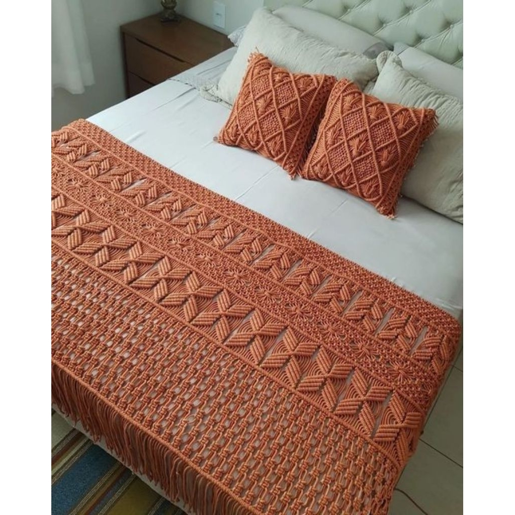 bed runner macrame one set size 180cm x 110cm