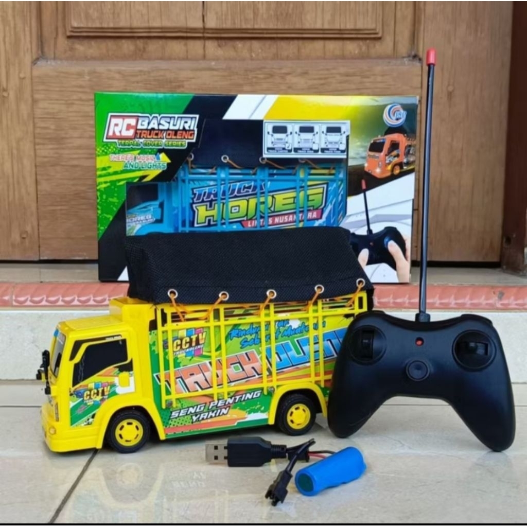 Mainan Remote Control Basuri Truck Terpal RC Truk Oleng Basuri Remot kontrol Baterai Cas JSP T-12/T-