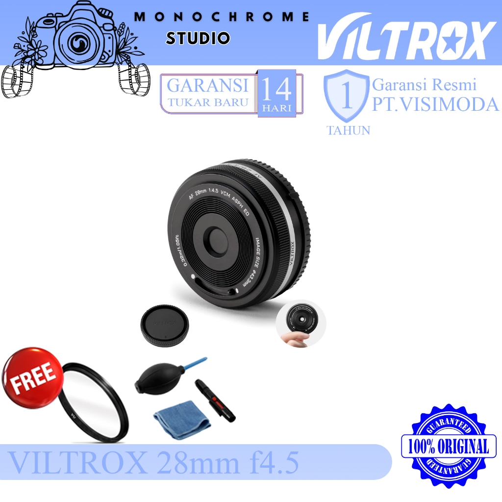 VILTROX 28mm f4.5 Pancake Lens for Fujifilm X Mount Lensa Kamera Garansi Resmi