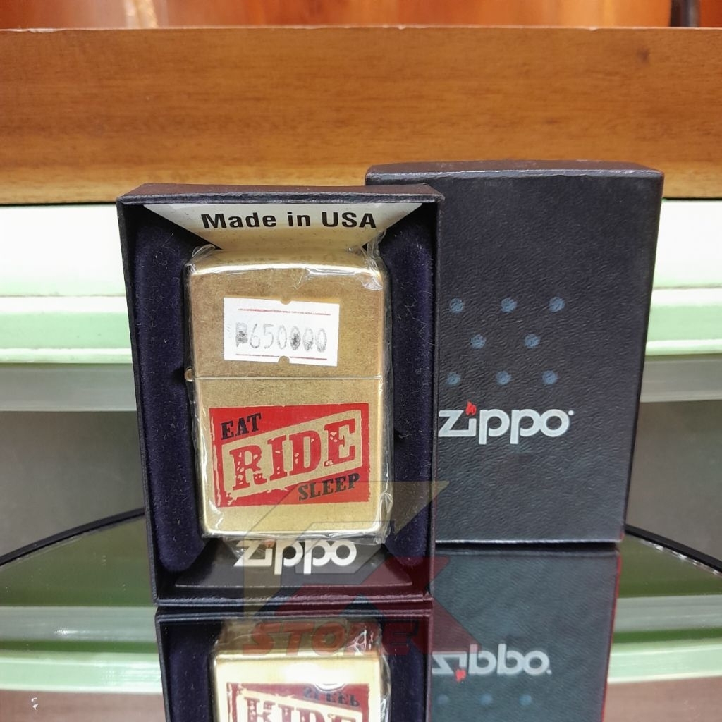 zippo lighter / pemantik api get ride gold color