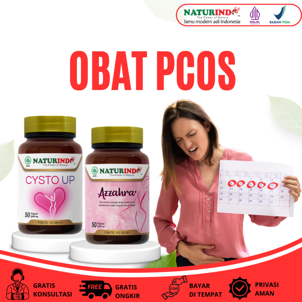 Obat PCOS Promil Pelancar Haid Telat Haid Gangguan Hormon Jamu Sehat Wanita Azzahra Cysto up Naturin