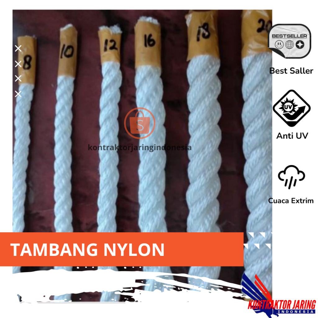 Tambang Nilon Dadung Tali Tambang 6mm ~ 20mm Tanpa Sambungan