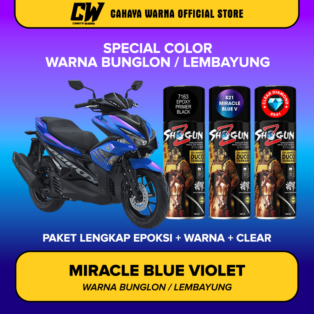 Paket Cat Bunglon Violet Biru Ungu 400cc - Shogun Z Duco Miracle Blue 821