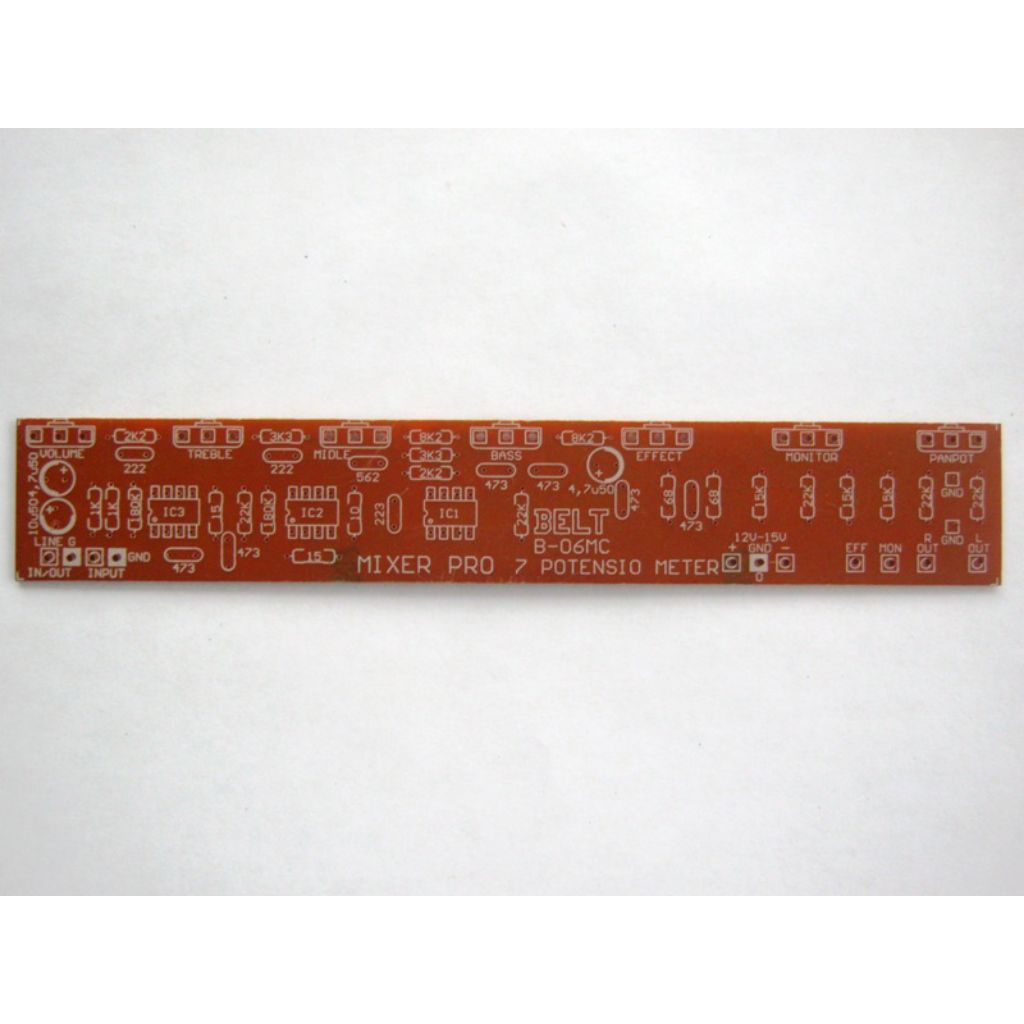 PCB penguat mic 7 potensio