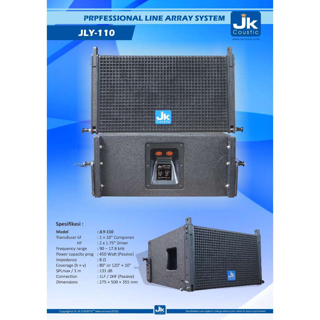 Speaker Line Array Vera 10 inc Jk coustic JLY 110