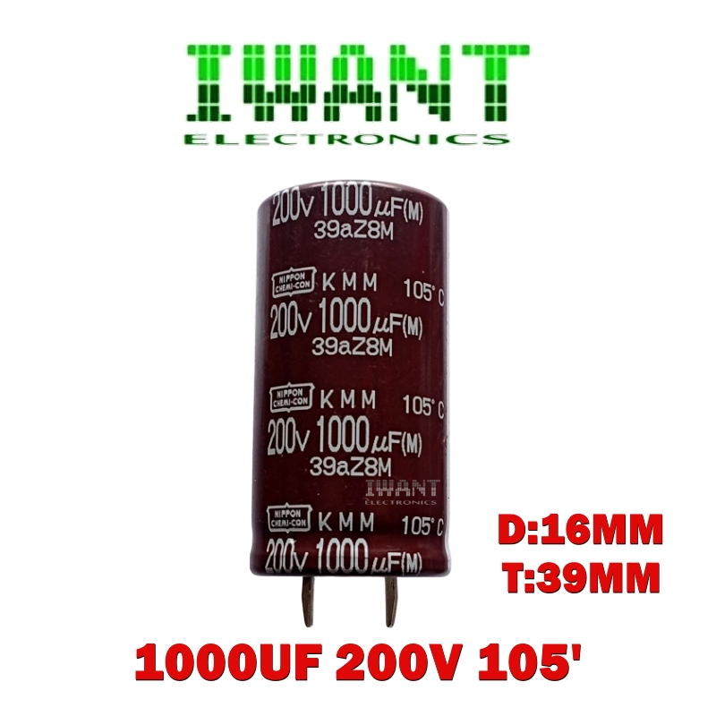 ELCO 1000UF 200V NIPPON CHEMICON CAPASITOR ELCO 1000uF 200 VOLT ELKO 1000UF 200V KAPASITOR ELKO 1000