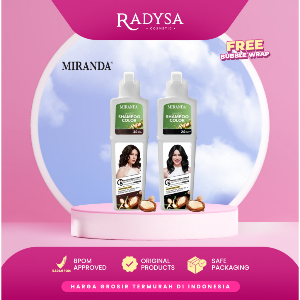 RADYSA - Miranda Magic Shampoo Color Bottle 160ml | Shampo Semir Botol Pewarna Coklat Tua