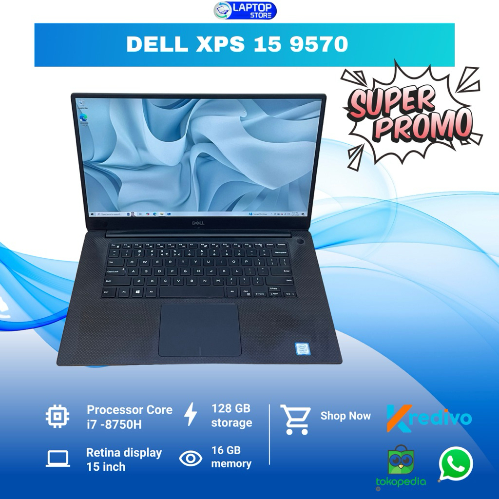Dell Xps 15 9570 Core i7 Ram 16gb ssd 128gb Vga nvidia