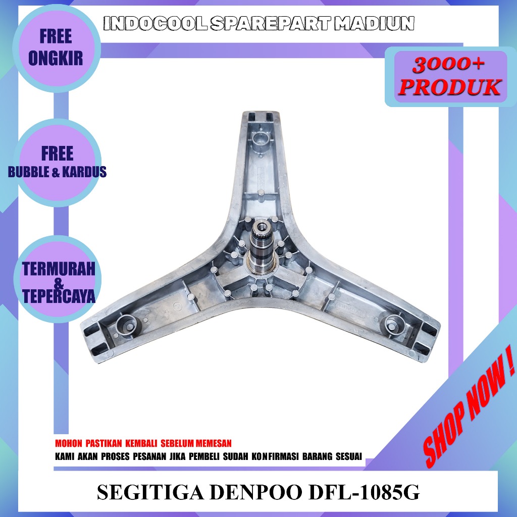SG66 SPIDER MESIN CUCI / SEGITIGA MESIN CUCI FRONT LOADING DENPOO DFL-1085G