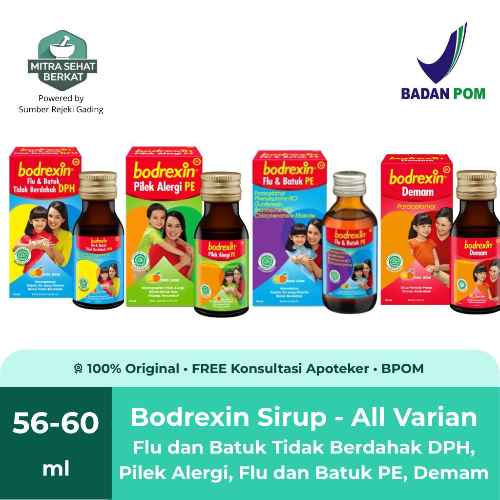Bodrexin Syrup All Varian - Sirup Demam Batuk Flu Pilek Alergi