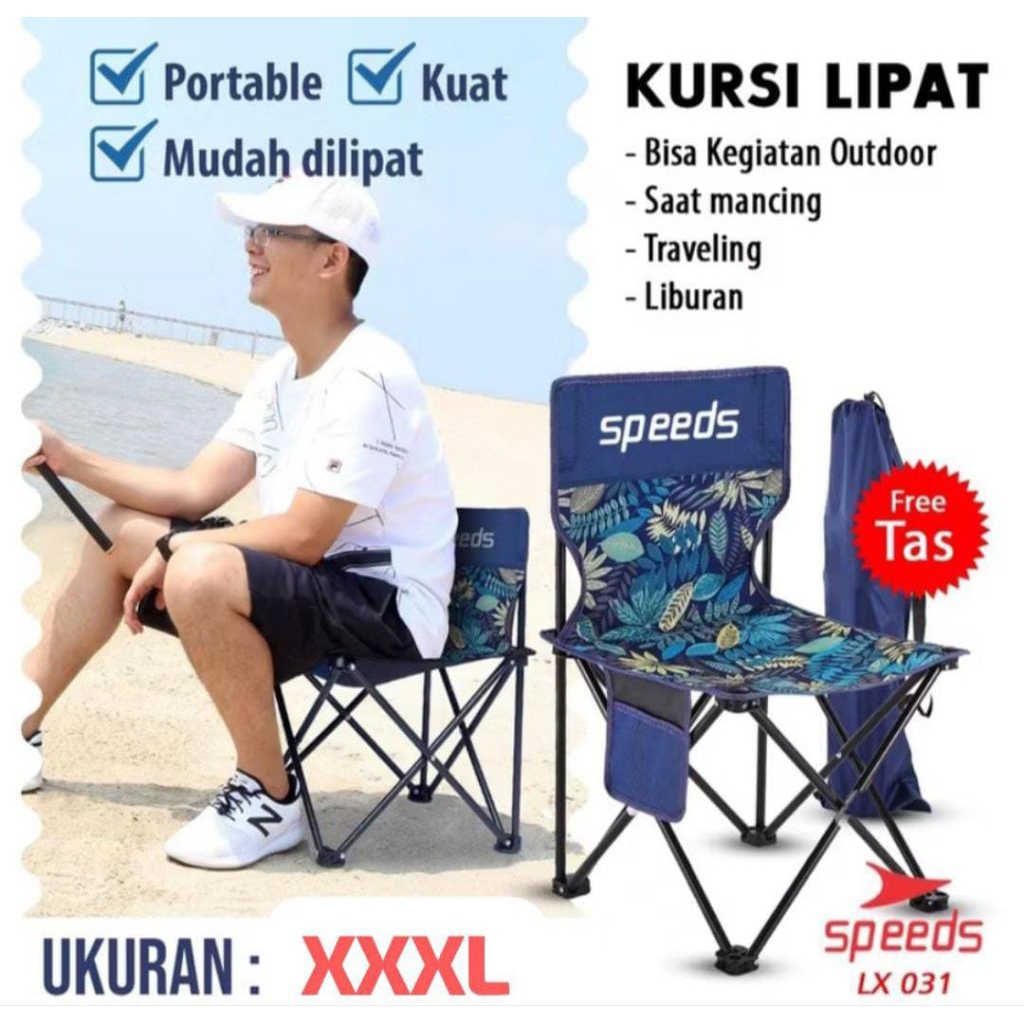 Kursi camping/kursi lipat/kursi outdoor/portable SPEEDS ukuran XXXL super jumbo