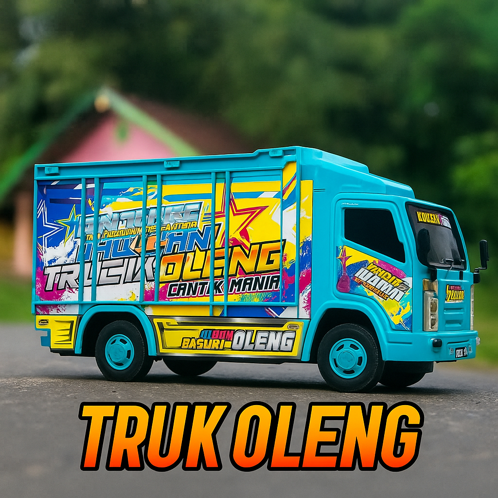 Mainan Mobil Mobilan Truk Oleng Basuri Fuso Angkut Barang Cargo LED Bersuara Berjalan