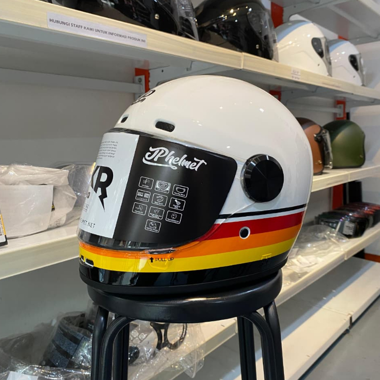 JP Helmet Helm Fullface Retro JP Rokr - RK 01 Desain Khas Model RK 01 Perlindungan Maksimal Gaya Ret