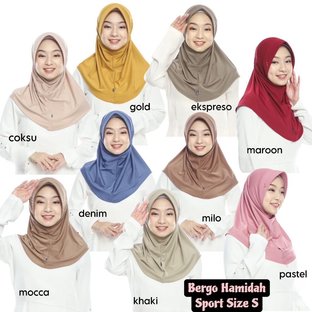 bergo sport Hamidah size S | bergo sport olahraga Hamidah sport | Hamidah sport