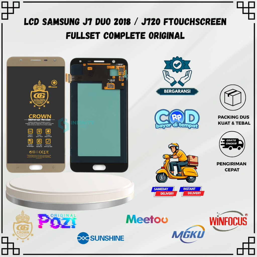LCD SAMSUNG J7 DUO 2018 / (SAMSUNG GALAXY J7 DUO) / J720 TOUCHSCREEN FULLSET COMPLETE ORIGINAL