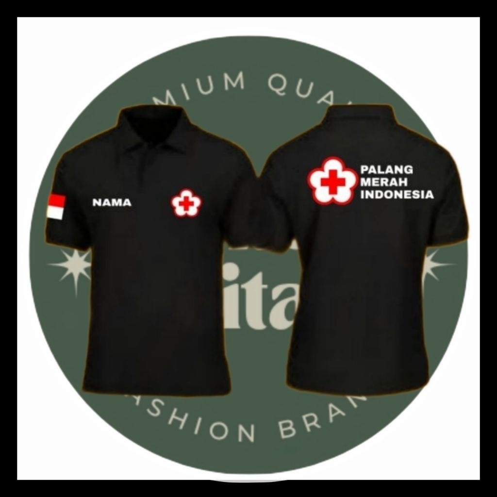 KAOS POLO SHIRT PENDEK PMI//BAJU PALANG MERAH INDONESIA TERBARU//BAJU PMI