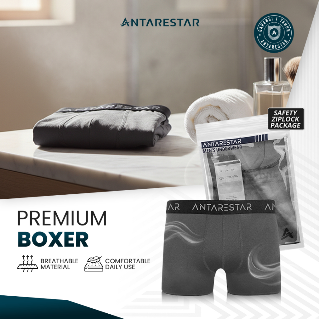 ANTARESTAR Official - CELANA DALAM KOLOR BOXER PRIA PREMIUM ISI 1 PCS BAWAHAN CELANA DALAM SEAMLESS 