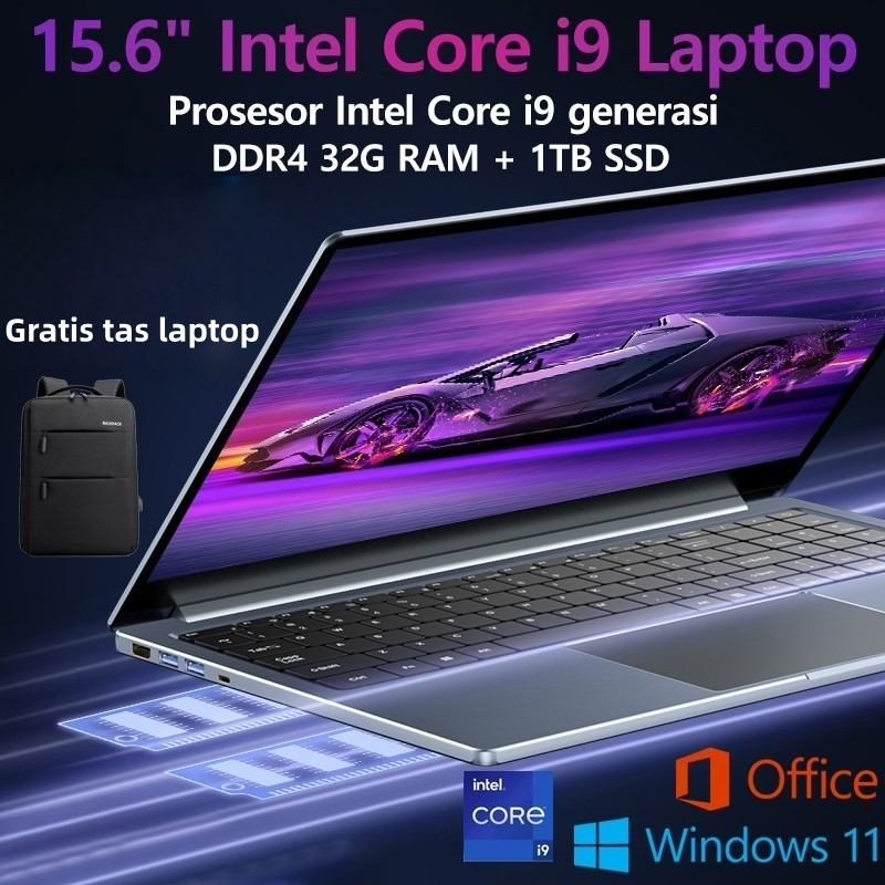 Baru Prosesor Intel Generasi core i9 Laptop Terbaru untuk Gaming dan Pekerjaan Rumahan 15.6 Inci,  M