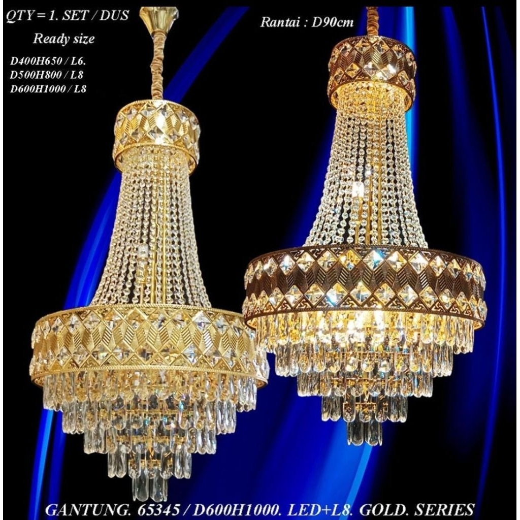Lampu Gantung Hias Void Kristal Chandelier Klasik Modern Diameter 80 Cm Mewah