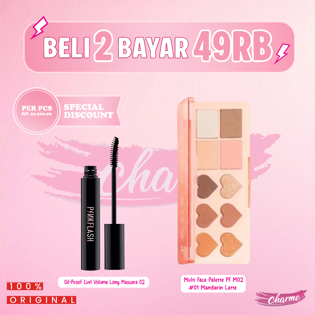 (READY&ORI) Pinkflash 49k For 2 Bundling 1B Face Palette & Mascara (BDL1B-PFM02-PFE08)