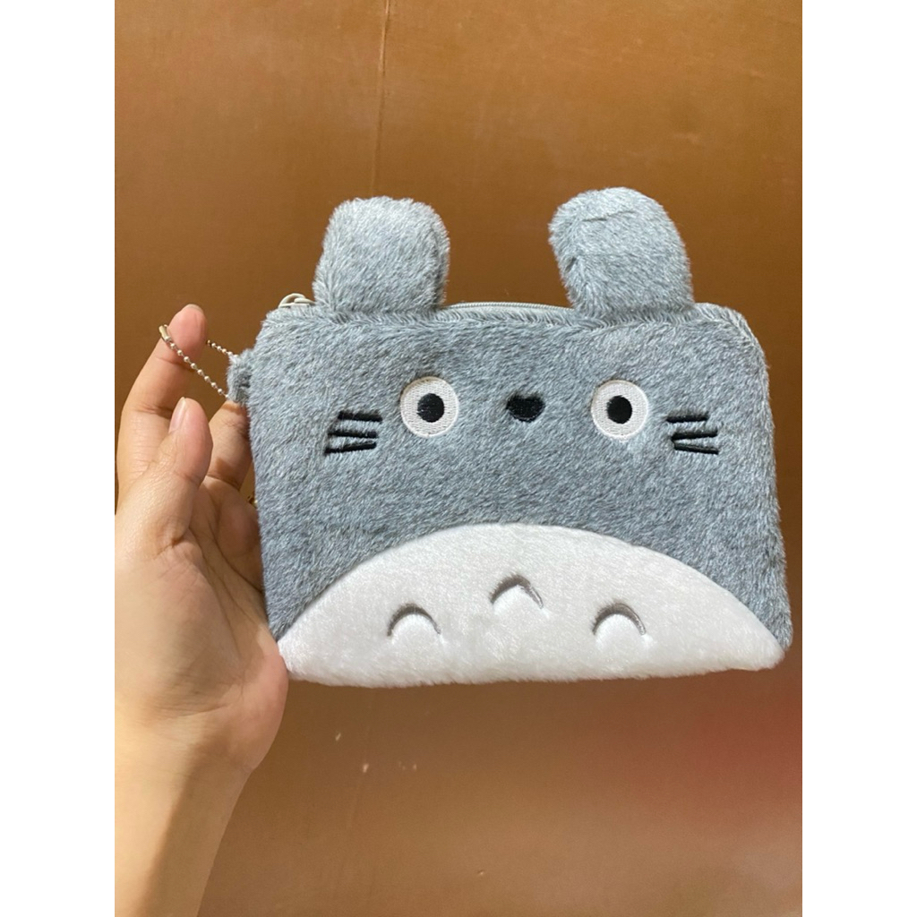 Dompet Boneka Karakter Totoro Abu size 19x13cm / Dompet Karakter Totoro Bulu / tempat penyimpanan / 