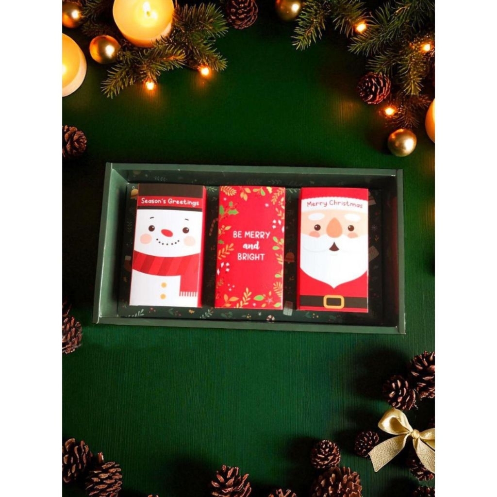 EMERALD - Box cookies christmas kotak hampers packaging isi 3 toples 350gr dus natal kue kering