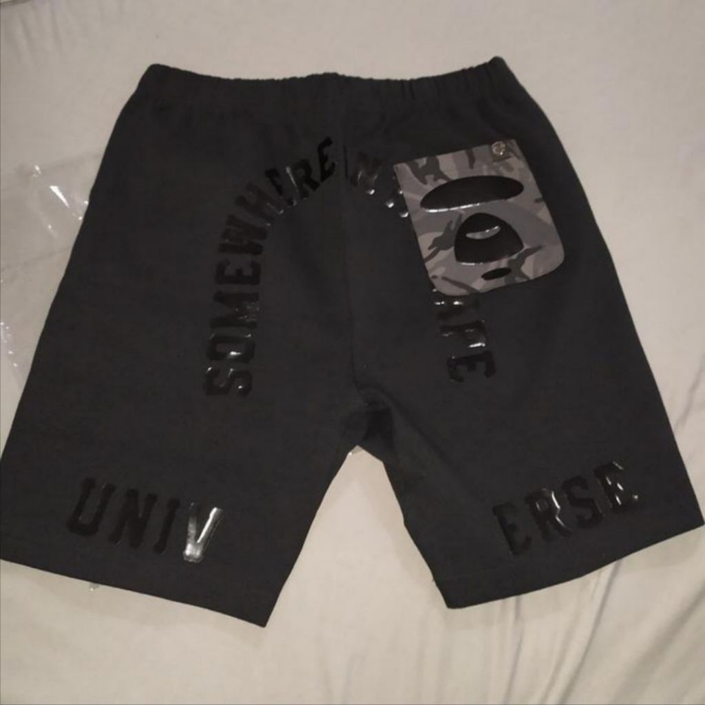 Celana pendek Aape by bathing ape black injection short