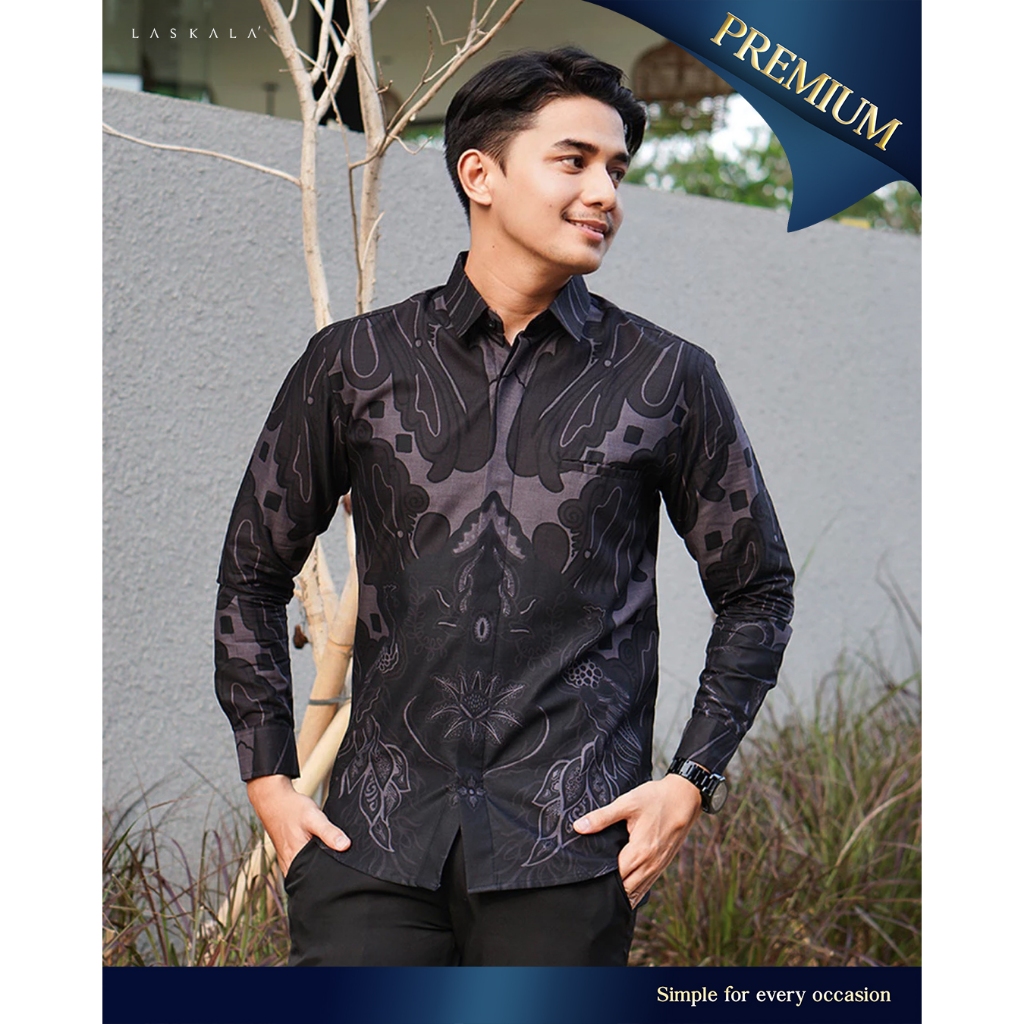 Laskala Batik Premium Timika Kemeja Batik Pria Slimfit Lengan Panjang
