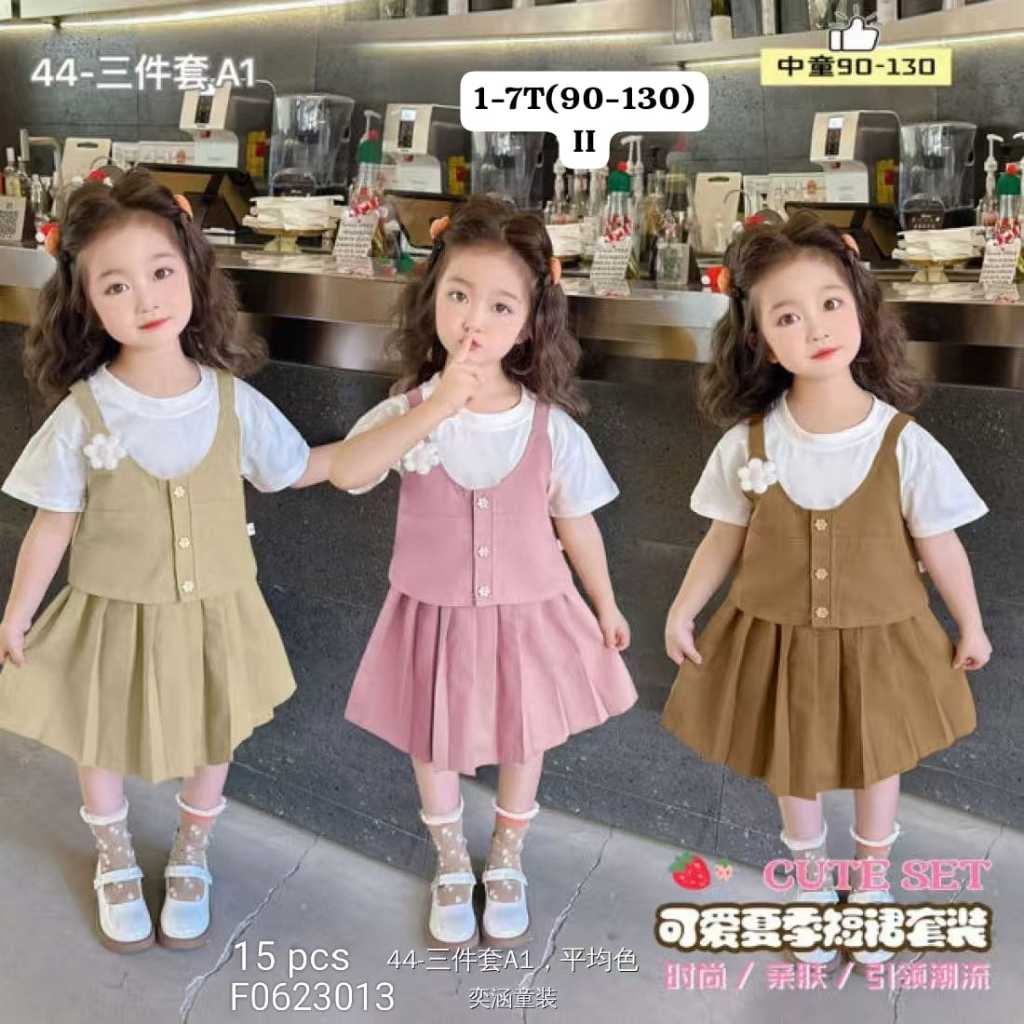 UFM-Setelan anak perempuan setelah overall anak setelan kodok anak setelan rompi rok anak cewek  3in