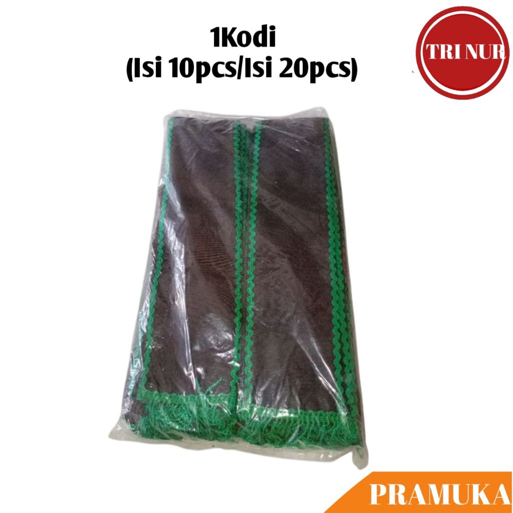 1Kodi (Isi 10pcs/Isi 20pcs) Selempang TKK Hijau (Siaga) Pramuka / Slempang TKK / Tetampan TKK Pramuk