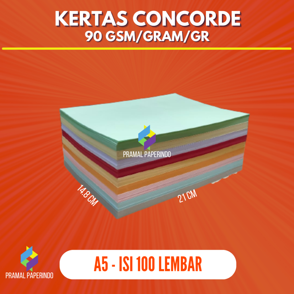 [100 LBR] Kertas Concorde 90gsm A5 Kertas A5 Concorde 90gsm